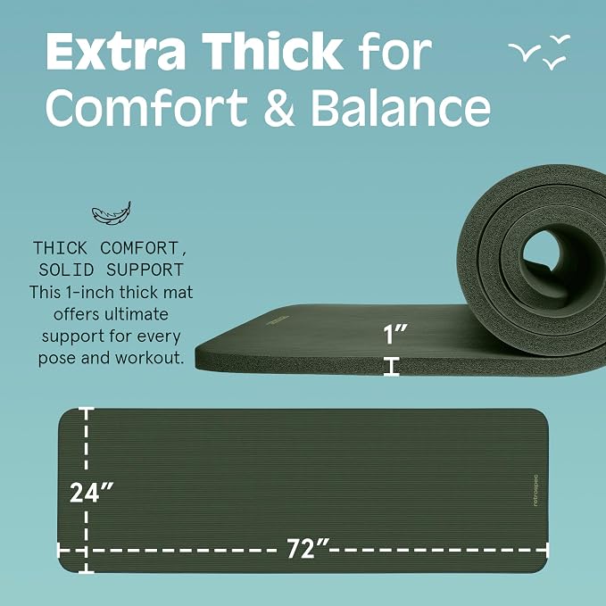 Retrospec Solana Yoga Mat 1" Thick w/Nylon Strap - Image 3