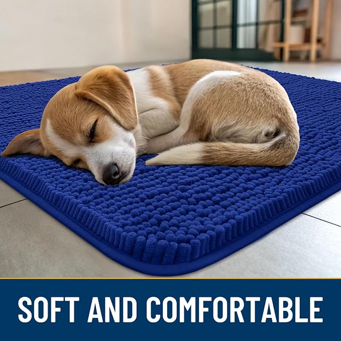 Smiry Dog Door Mat for Muddy Paws 71x46, Absorbent Dirt Trapper, Non-Slip - Image 2