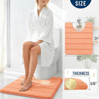 OLANLY Memory Foam Toilet Rugs U Shaped 24x20, Super Soft Absorbent Contour - Image 4