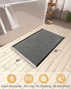 AMOAMI Upgraded Waffle Bath Mat, Super Absorbent Non Slip Bath Mats - Image 2
