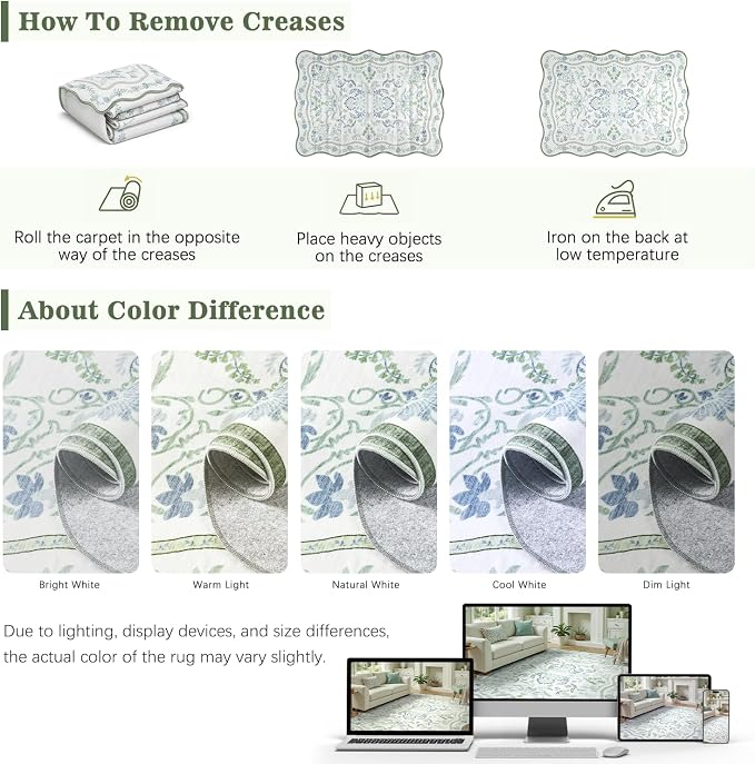 DCX Green and Blue 6x9 Rug, Kid & Pet Friendly - Image 5