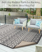 Outdoor Rug Carpet 8x10 ft, Flatweave Textured Outdoor Patio Rug Non Slip - Image 4