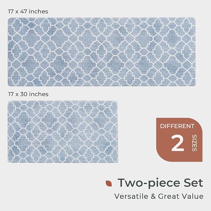 FRESHMINT Kitchen Mat Set of 2, Anti-Fatigue Cushioned Kitchen Mats - Image 6