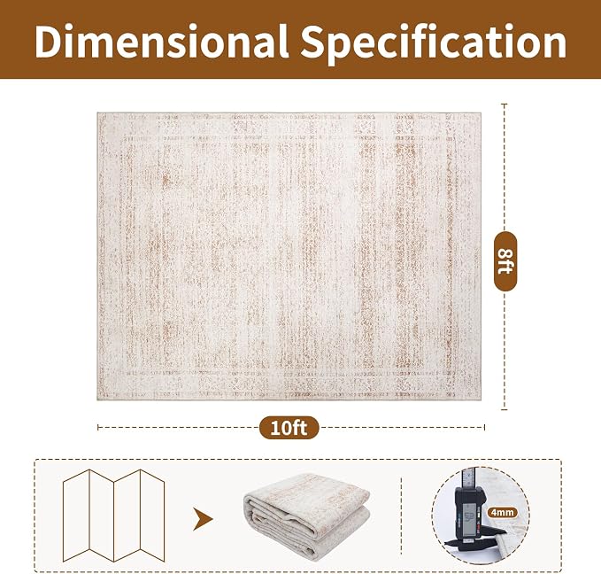 8x10 Washable Area Rug, Soft Area Rugs - Image 2