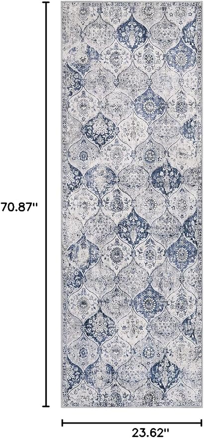 Lahome Moroccan Trellis Washable Runner Rug, 2x6 Kitchen Runners - Image 2