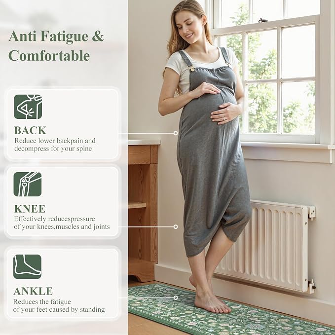 KIMODE Comfort Kitchen Mats for Floor Cushioned Anti Fatigue, Farmhouse Floral - Image 9