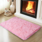 Mugorn Pink Fluffy Soft Rugs for Girls Bedroom, 2x3 Ft Small Shaggy Area Rugs by MUGORN