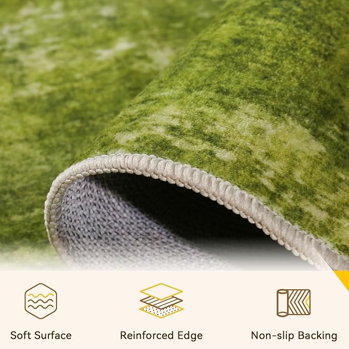 RELEANY Washable Area Rugs 6'x9' Non-Slip Modern Abstract Soft - Image 5