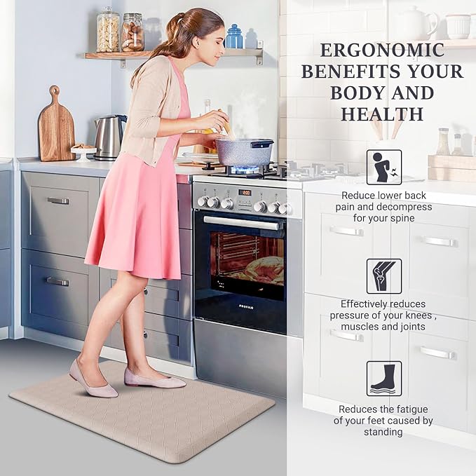 HappyTrends Kitchen Runner Rugs Anti-Fatigue mats, 17.3"x 28", Non Slip - Image 5