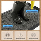 GORILLA GRIP 100% Waterproof All-Season WeatherMAX Doormat, US Designed Natural - Image 6