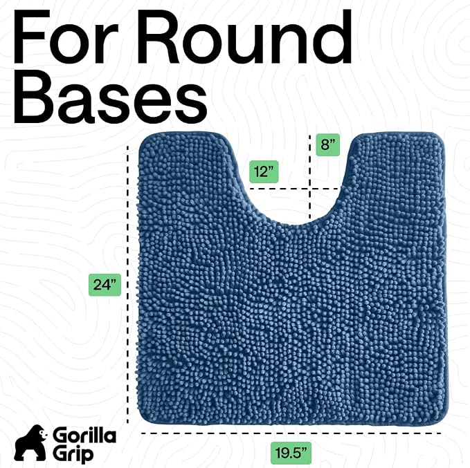 GORILLA GRIP Plush Absorbent Shaggy Chenille Bath Rug Mat - Image 2
