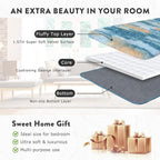 Fluffy Rugs for Living Room, 6x9 Feet Abstract Blue Large Shag Area Rugs for - Image 5
