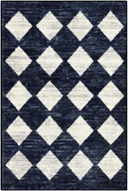 Lahome Zelie Moroccan Trellis Area Rug, 2x3 Small Black Checkered Entryway Rug - Image 10