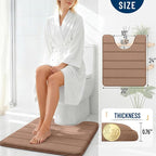 OLANLY Memory Foam Toilet Rugs U Shaped 24x20, Super Soft Absorbent Contour - Image 4