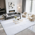 BENRON Fluffy Rugs for Living Room 5x8 White, Washable Large Area Rugs for by BENRON