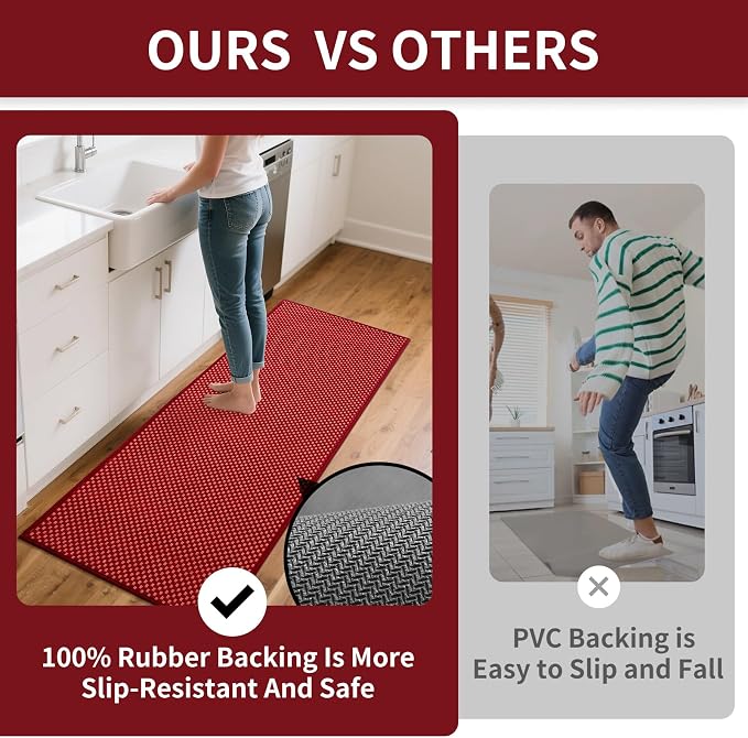 YDKGL Kitchen Rugs Non Slip Washable, Rubber Backing Soft Chenille Braided - Image 7