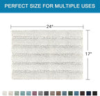 H.VERSAILTEX Bath Mats for Bathroom Non Slip Thick Chenille Striped Bath Rug - Image 2