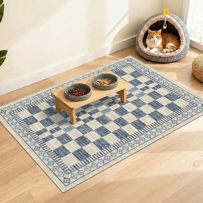 GarveeHome 2x3 Small Rug for Kitchen Modern Checkered Area Rug for Bathroom - Image 7