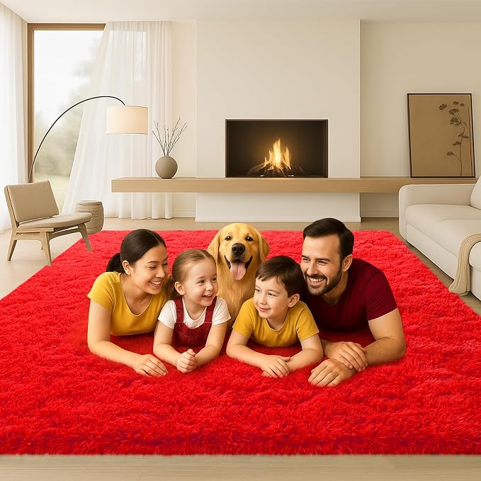 Large 9x12 Area Rug for Living Room, Soft Shag Rugs for Bedroom, Non-Slip Ultra - Image 4