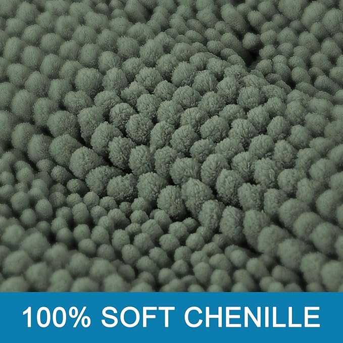 H.VERSAILTEX Bath Mat Set, 2 Piece Bath Mats Non Slip Thick Soft Chenille - Image 3