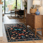 Rugxara 3x5 Rug for Entryway Bedroom, Floral Vintage Retro Boho Throw Rug - Image 3