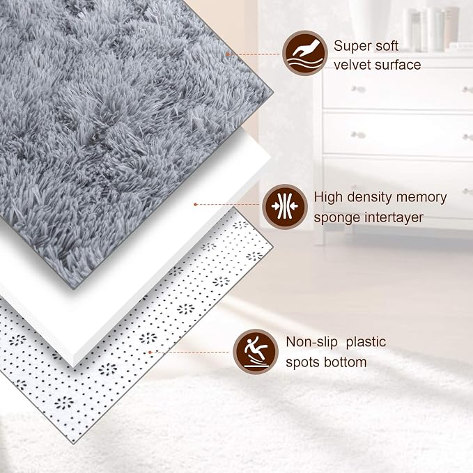 TWINNIS Super Soft Shaggy Rugs Fluffy Carpets 9x12 Feet, Indoor Modern Plush - Image 2