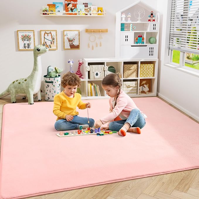 Amearea Large Modern Area Rugs for Bedroom Living Room, 6x9 Feet Pink Thickened - Image 4