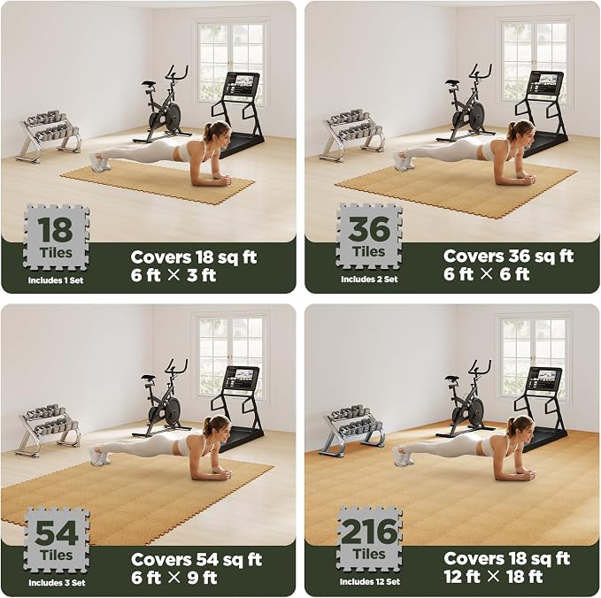 AIRHOP 18 PCS Gym Floor Mat, EVA Foam Puzzle Gym Mat, High-Density Interlocking - Image 5