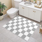 Terrug Grey and White Checkered Rug - Image 4