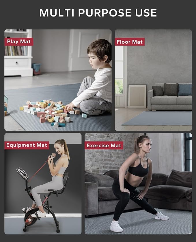 HAPBEAR Large Exercise Mat-7'x5'/6'x8'/6'x9'/6'x10'/6'x12'x8mm, Ultra Durable - Image 5