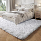 PAGISOFE White Fluffy Shag Area Rugs - Image 4