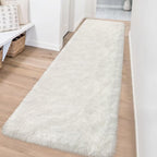 White Fluffy Runner Rugs for Bedroom Living Room Soft Shag Rug 2x8 Feet Plush - Image 8