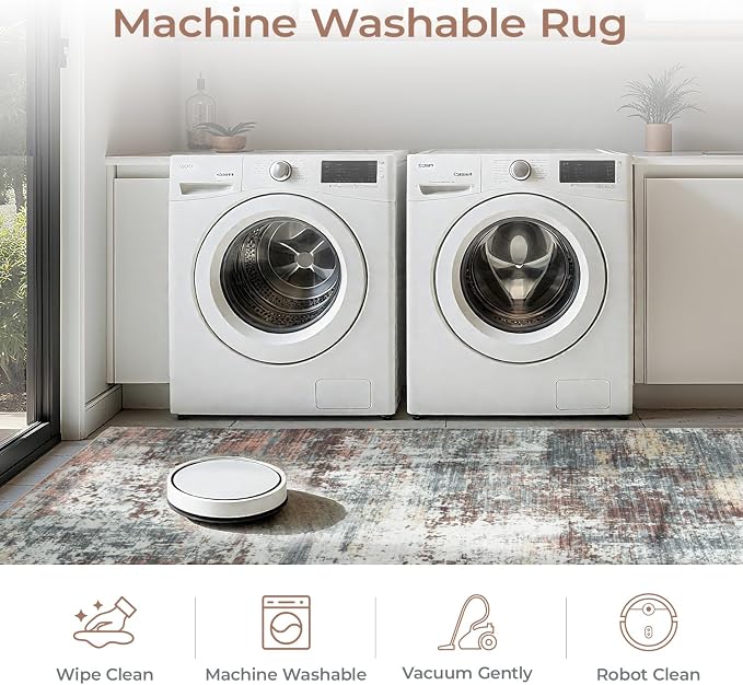5x7 Area Rugs, Abstract Modern Machine Washable Rugs - Image 5