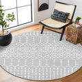 Lahome Moroccan Washable Round Rug 4Ft Round Area Rugs by Lahome