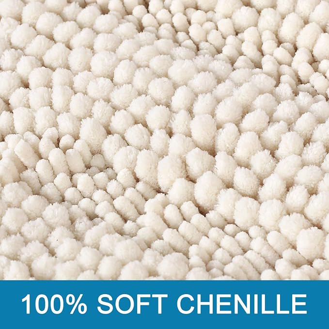 H.VERSAILTEX Bath Rugs for Bathroom Non Slip Bath Mats Extra Thick Chenille - Image 3