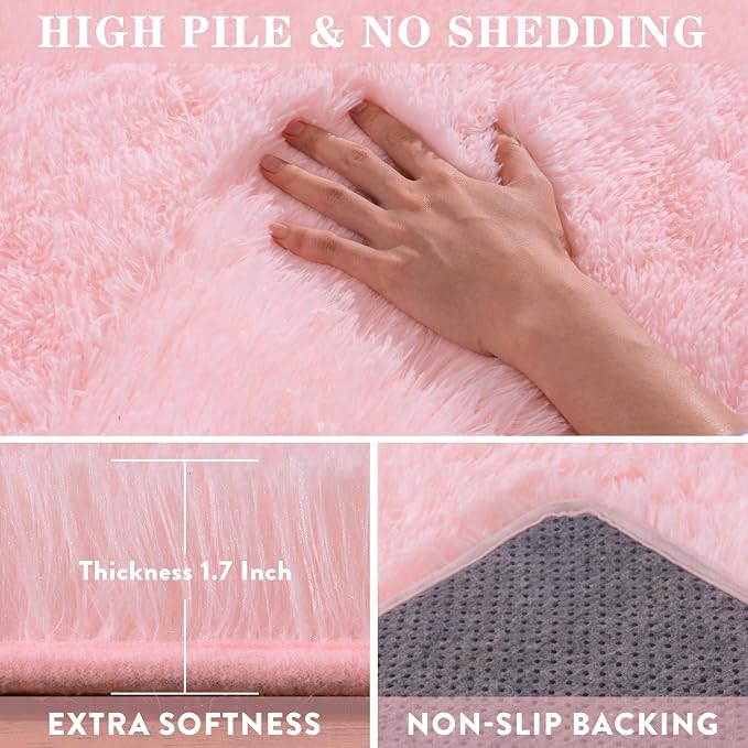 Large Shag Rugs 6 x 9, Soft Fluffy Fuzzy Plush Carpet, Anti-Skid Shaggy Rug - Image 6