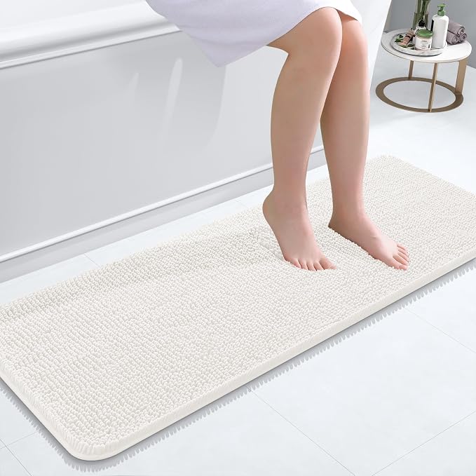 OLANLY Bathroom Runner Rugs 47x17, Extra Soft Absorbent Chenille Bath Rugs by OLANLY