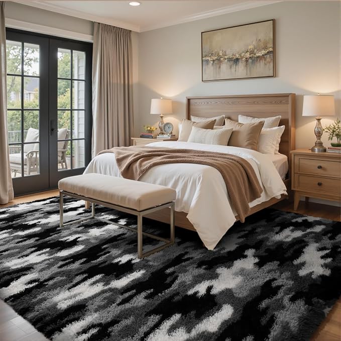 6x9 Ft Large Shag Rugs for Living Room Decor, Tie-Dyed Ultra Soft Fluffy Furry - Image 3
