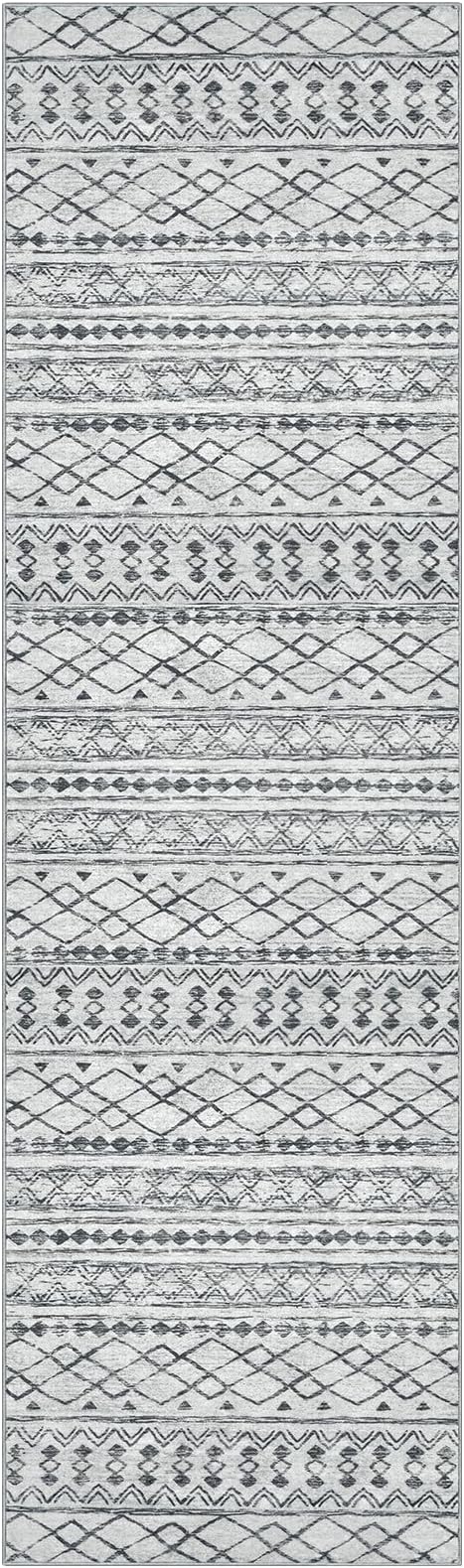 KUTA Boho Runners for Hallways 2x8 Grey Moroccan Washable Runner Rug Non-Slip - Image 8