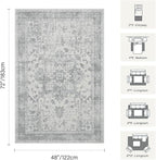 Rugxara Washable Area Rug for Living Room, Neutral Vintage Boho Rugs for Office - Image 2