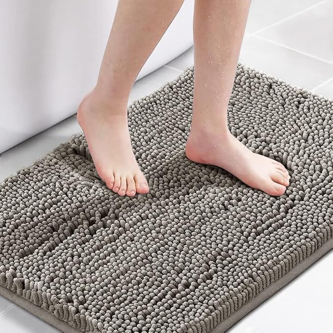 H.VERSAILTEX Chenille Bath Rug Non-Slip Bathroom Rug Shag Shower Mat by HVERSAILTEX