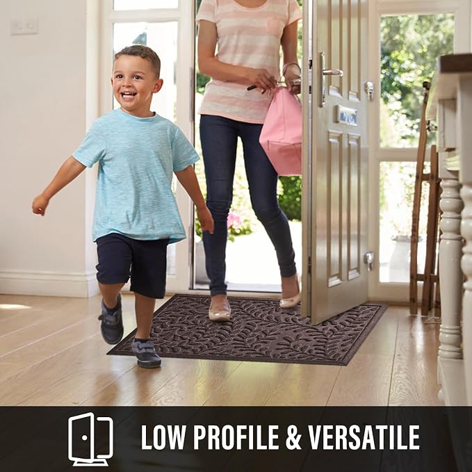 HIYARD Front Door Mat, Absorbent Dirt Trapping Welcome Door Mat Indoor Outdoor - Image 5