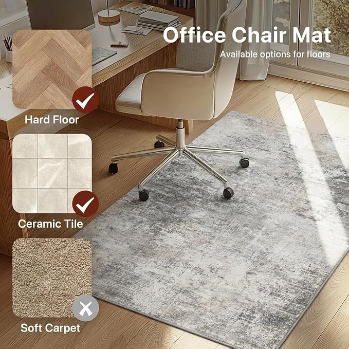 36"x48" Office Chair Mat for Hardwood Tile Floor, Under Desk Carpet Protector - Image 4