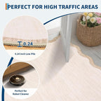 GarveeHome Scalloped Round Rugs 5Ft Washable Area Rug - Image 6