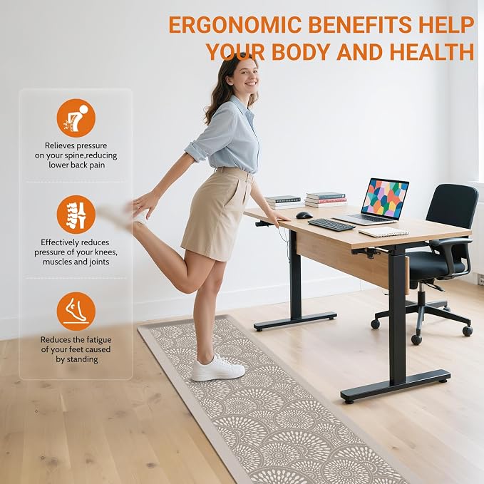 Mattitude 4/5 Inch Kitchen Mat, 24x70in Heavy Duty Ergonomic Comfort Foam - Image 5