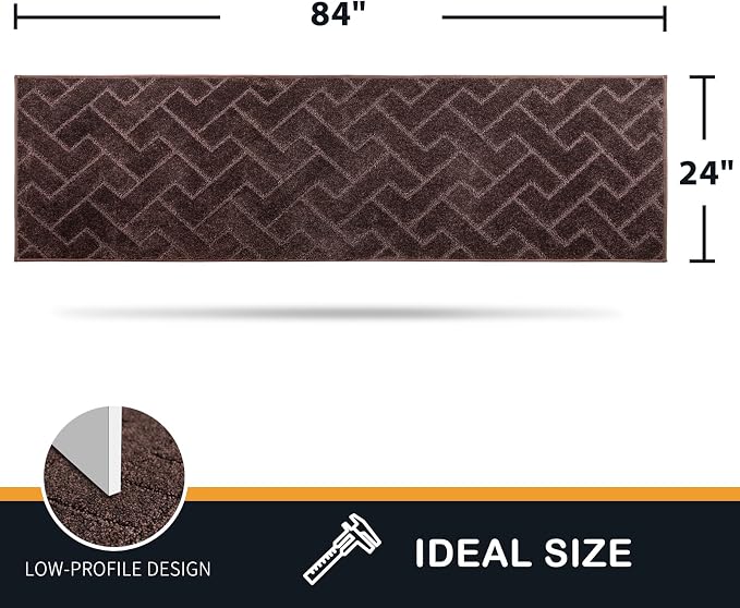 PURRUGS Dirt Trapping Door Mat 24" x 84", Non-Slip Machine Washable Entry Rug - Image 2