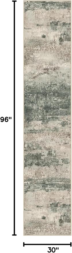 BEIMO Runner Rug for Hallway Kitchen, Soft Modern Abstract Throw Rugs, Low Pile - Image 2
