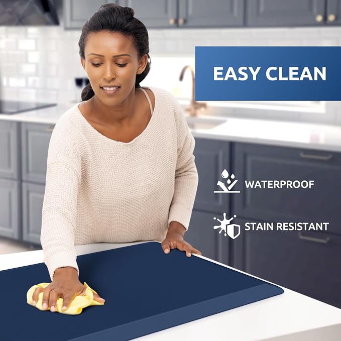KitchenClouds Kitchen Mat Cushioned Anti Fatigue Kitchen Rug 17.3"x39" Water - Image 3