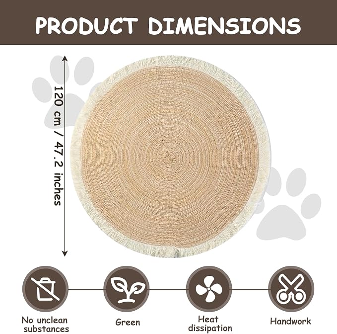 47.2 in Cat Rug, Cat Scratch Rug, Cat Scratch Rugs - Image 2