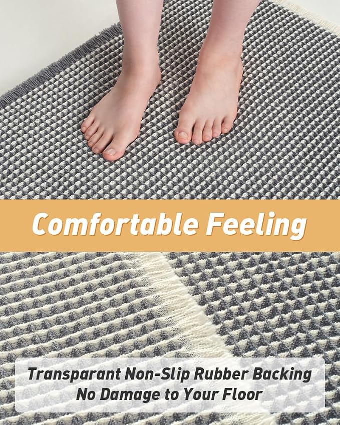 Upgraded Waffle Bath Mat, Super Absorbent Non Slip Bath Mats - Image 4